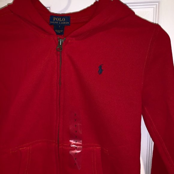 red polo hoodie